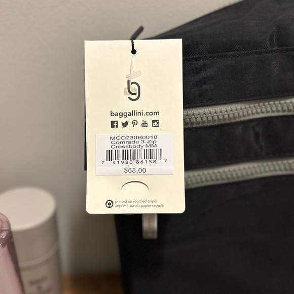 Baggallini Black Messenger Bag with Silver Accents - Picture 2 of 5